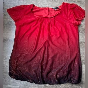 Red Ombré Party Blouse